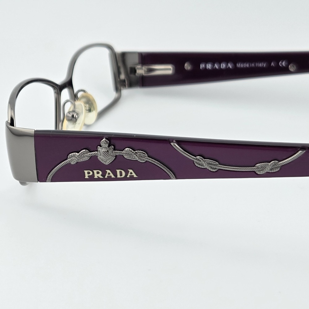 Prada VPR 58L Eyeglasses - FRAME ONLY - 5AV-1O1 Gunmetal Plum Italy 51-14-135 - Picture 10 of 16